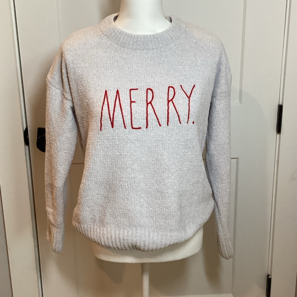 Holiday/Christmas Rae Dunn Cream 'Merry' Sweater
